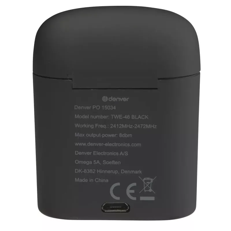 Headset Denver TWE-46 zwart
