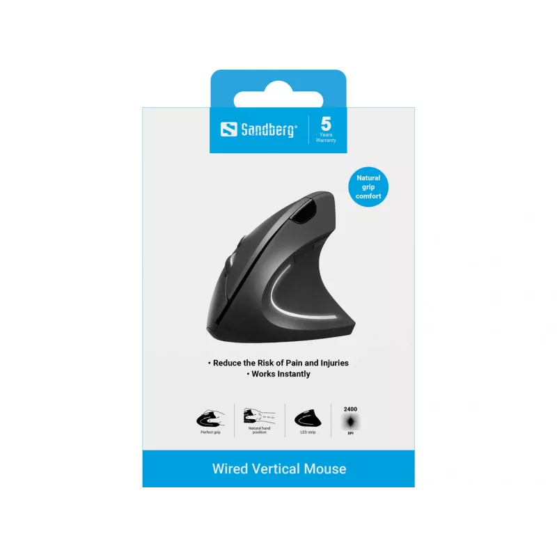Bedrade muis Sandberg Wired Vertical Muis USB Type-A