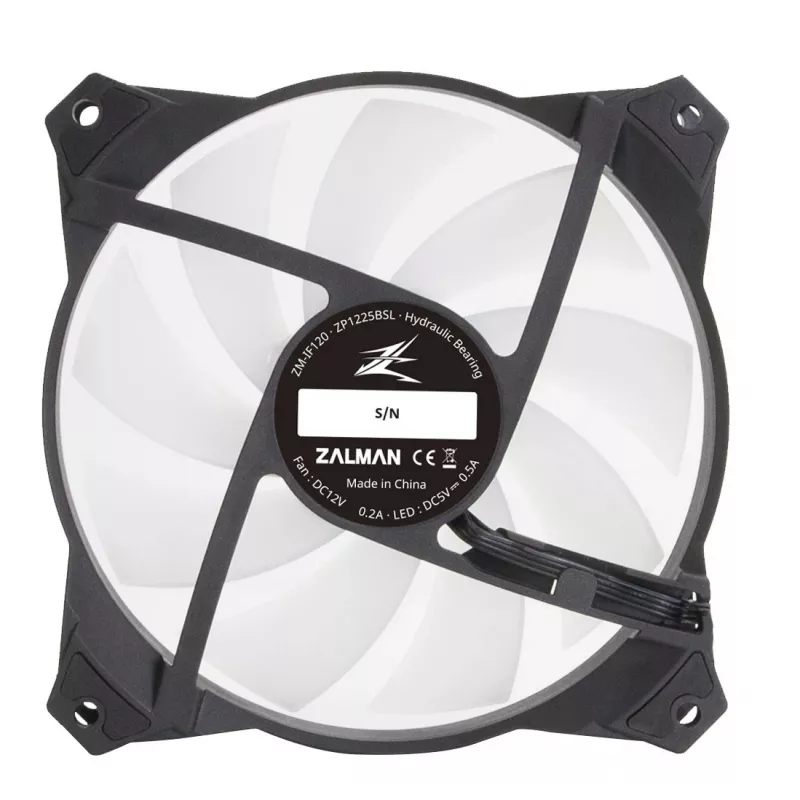 Zalman ZM-IF120 120mm Milky White aRGB ventilator Infinity-effect 1.200 tpm 21,0 dB(A) 55,2 CFM computerbehuizing 12 cm