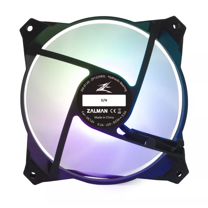 Zalman ZM-IF120 120mm Milky White aRGB ventilator Infinity-effect 1.200 tpm 21,0 dB(A) 55,2 CFM computerbehuizing 12 cm