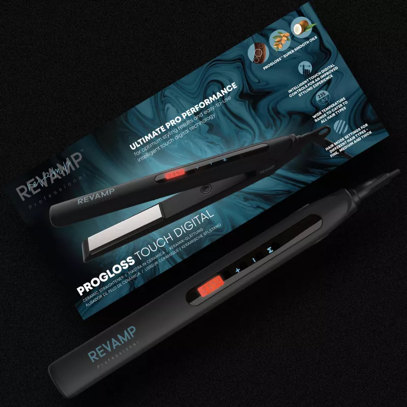 Revamp Progloss Touch Digital stijltang Warm zwart 3 m