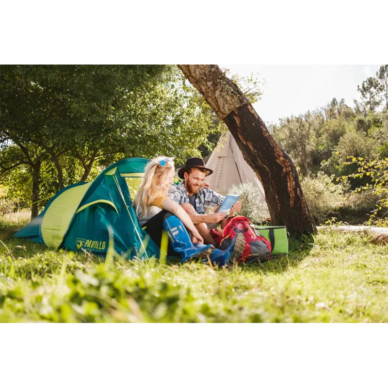 Bestway 68097 backpacktent groen geel 3 min opzetten