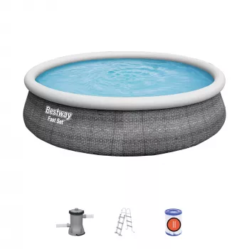 Bestway 57372 opzetzwembad opblaasbaar zwembad rond 12362 L grijs