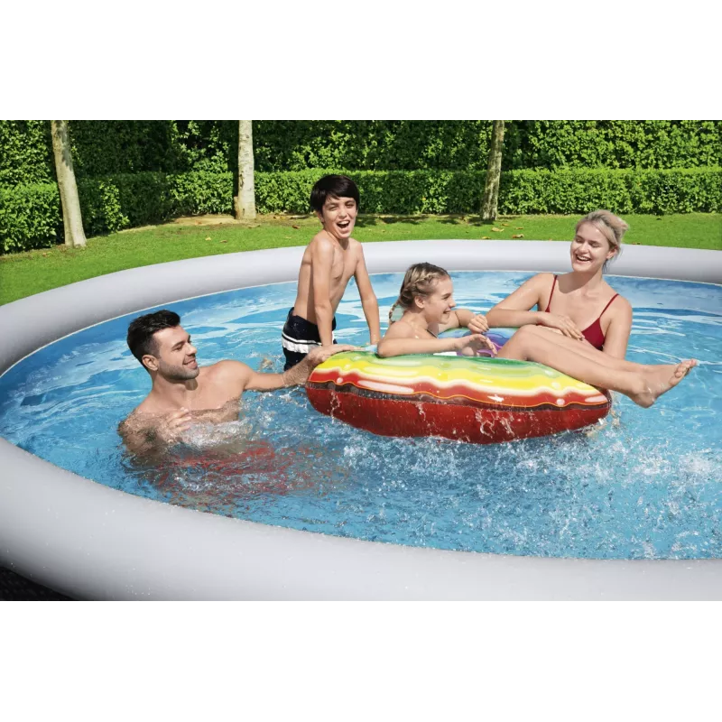 Bestway 57372 Fast Set opzetzwembad set, rond, 457 x 107 cm, 12.362 l, met filterpomp en ladder