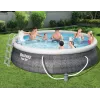 Bestway 57372 Fast Set opzetzwembad set, rond, 457 x 107 cm, 12.362 l, met filterpomp en ladder