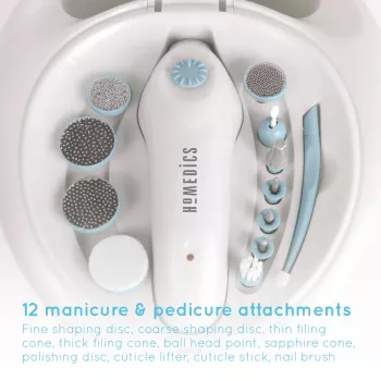 Manicure-pedicure-apparaatset HoMedics MAN-3023A-EU 2 opzetstukken kunststof blauw wit