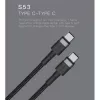 USB-C-naar-USB-C-kabel Orsen S53, 1 m, 3 A, rood