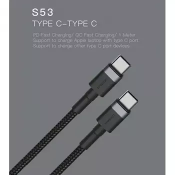 USB-C-naar-USB-C-kabel Orsen S53, 1 m, 3 A, rood