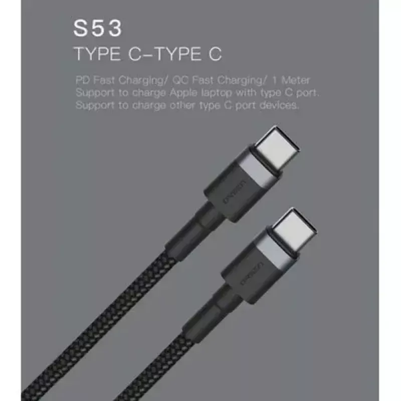 USB-C-naar-USB-C-kabel Orsen S53, 1 m, 3 A, rood