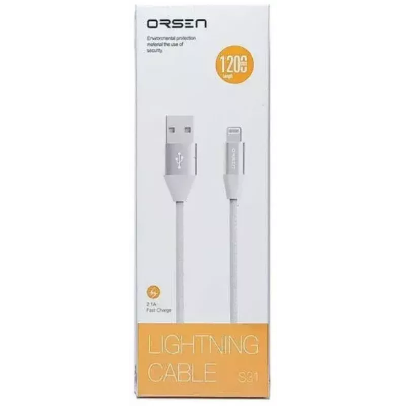 Micro-USB-datakabel Orsen S32 2.1A 1,2 m grijs