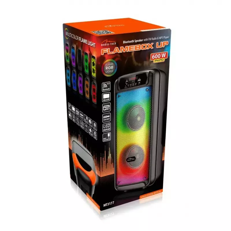 Draagbare luidspreker Media-Tech MT3177 Flamebox UP, zwart