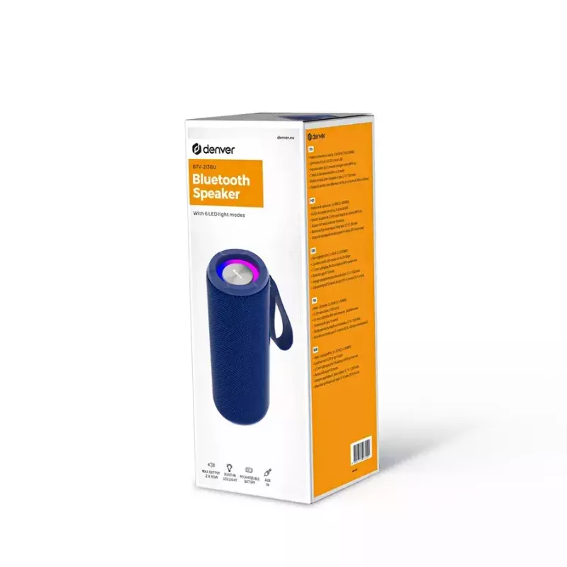 Mono draagbare luidspreker Denver BTV-213BU blauw, zilver