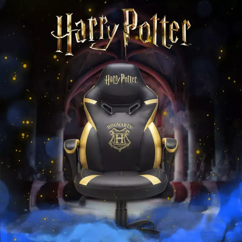 Pc-gamingstoel Subsonic Junior Hogwarts gevoerde zitting zwart geel