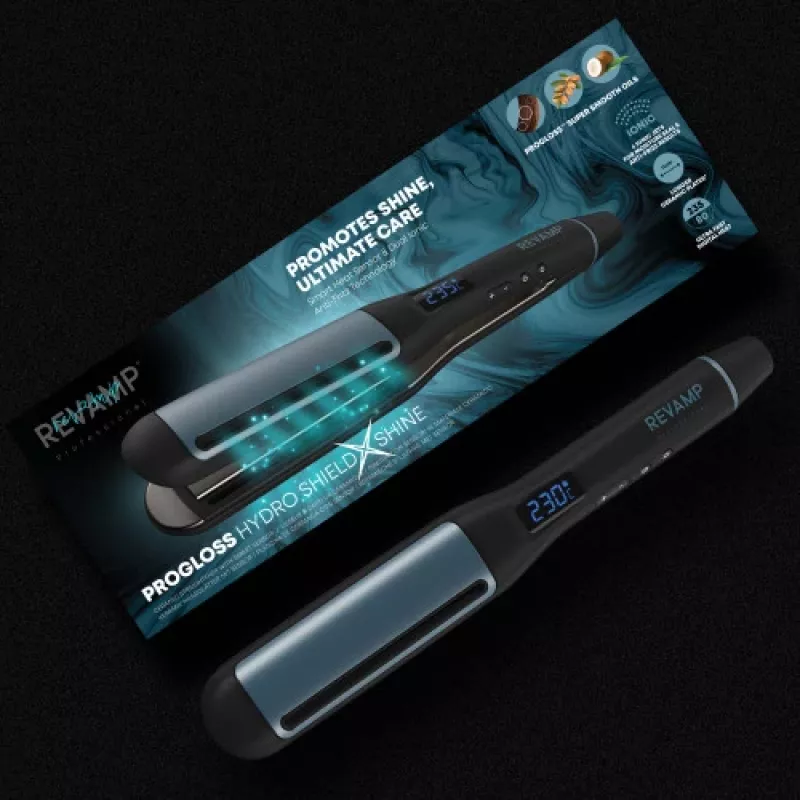 Revamp Progloss Hydro Shield X Shine stijltang warm zwart 3 m