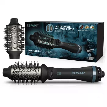 Revamp Progloss Volume & Style Hot Brush Style heteluchtborstel warm zwart 1000 W 3 m