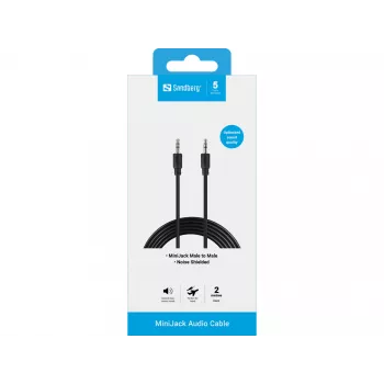 MiniJack-kabel M-M Sandberg 501-24 2m