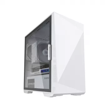 Zalman Z1 Iceberg White - mATX Mid Tower pc-behuizing / 2x 120-mm-ventilator voorgeïnstalleerd, mini tower