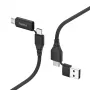 Hama 00201537 USB-kabel USB 2.0 1,5 m USB-A/USB-C USB-C/Micro-USB B zwart