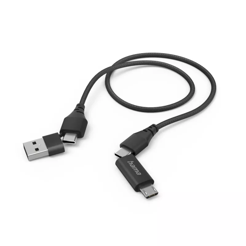 Hama 00201537 USB-kabel USB 2.0 1,5 m USB-A/USB-C USB-C/Micro-USB B zwart