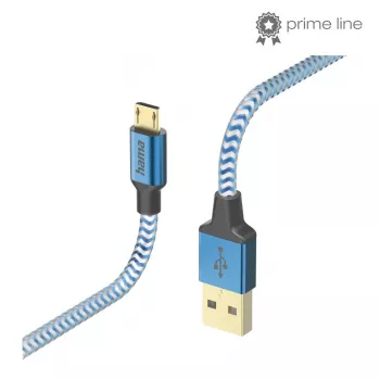 Hama Reflective USB-kabel USB 2.0 1,5 m USB A Micro-USB B blauw