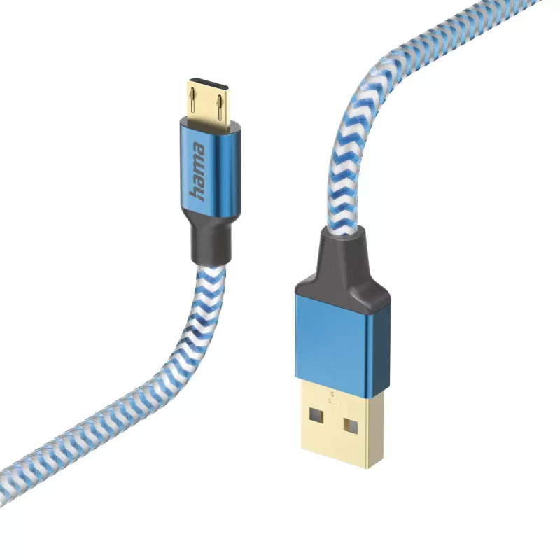 Hama Reflective USB-kabel USB 2.0 1,5 m USB A Micro-USB B blauw
