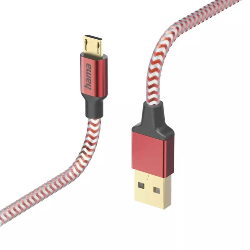 Hama Reflective USB-kabel USB 2.0 1,5 m USB A Micro-USB B rood