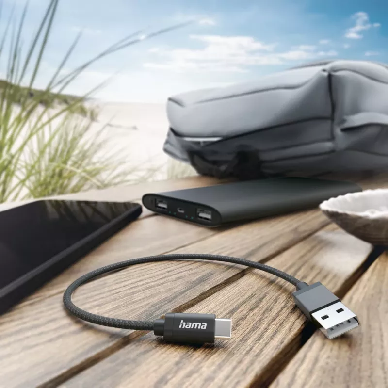 Hama 00201600 USB-kabel USB 2.0 0,2 m USB A USB C zwart