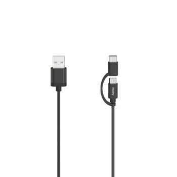 Hama 00200616 USB-kabel USB 2.0 0,75 m USB A USB C/Micro-USB A zwart