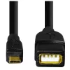 Hama 173892 USB-kabel USB 2.0 0,15 m micro-USB-B USB-A zwart