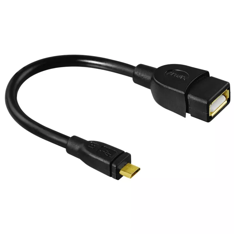 Hama 173892 USB-kabel USB 2.0 0,15 m micro-USB-B USB-A zwart