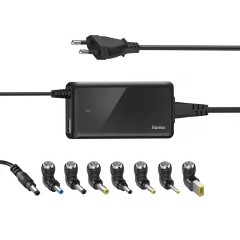 Oplader Hama schlank & Light laptop zwart AC indoor