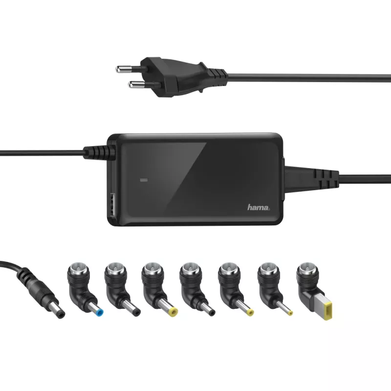Oplader Hama schlank & Light laptop zwart AC indoor