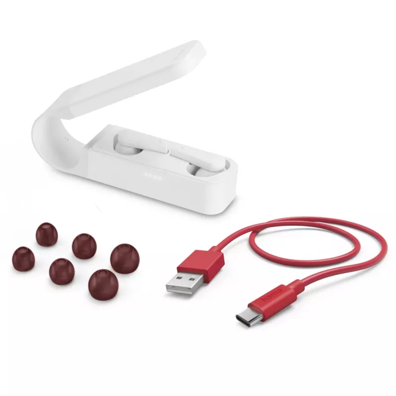 Hama Spirit Pocket Headset True Wireless Stereo (TWS) In-ear Bellen/Muziek Bluetooth Wit