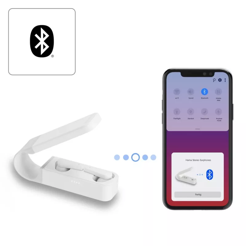 Hama Spirit Pocket Headset True Wireless Stereo (TWS) In-ear Bellen/Muziek Bluetooth Wit