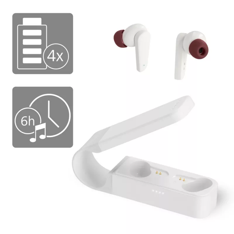 Hama Spirit Pocket Headset True Wireless Stereo (TWS) In-ear Bellen/Muziek Bluetooth Wit