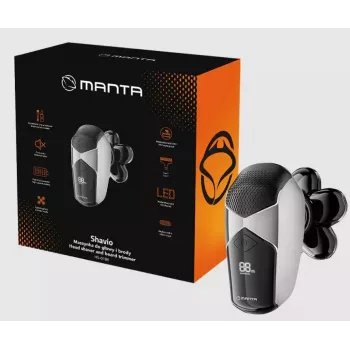 Manta HS-01BK Shavio hoofd- en baardscheerset, zwart/chroom