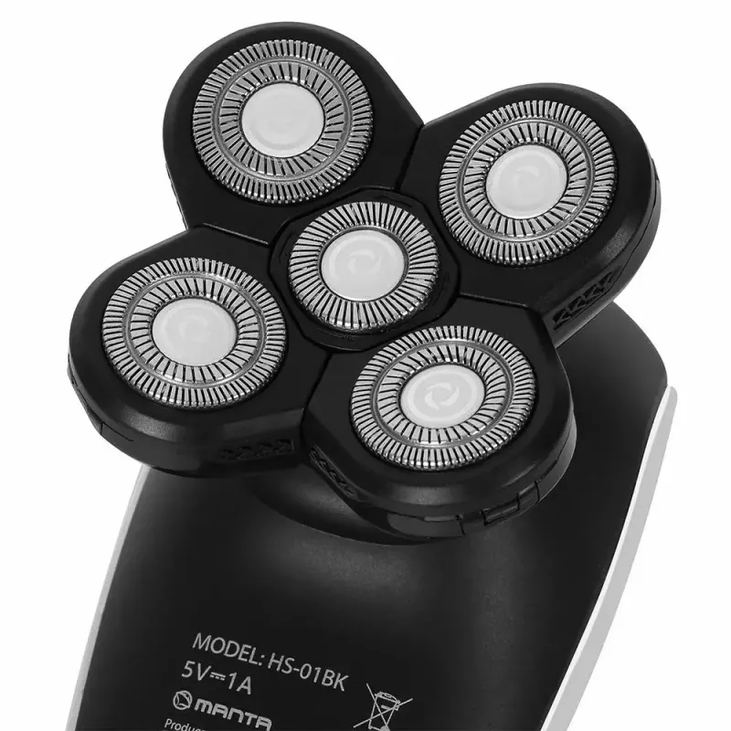 Manta HS-01BK Shavio hoofd- en baardscheerset, zwart/chroom