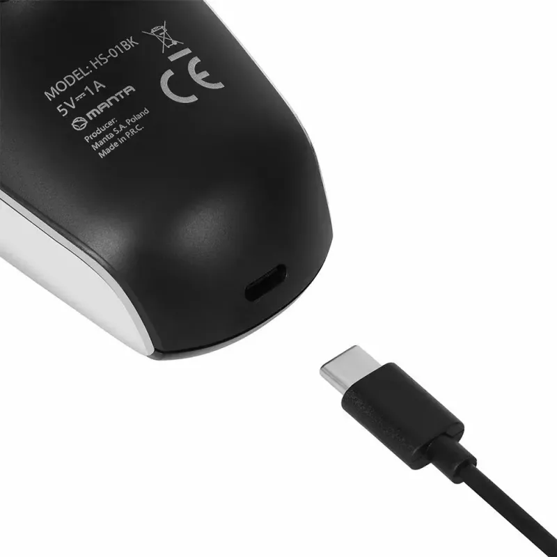 Manta HS-01BK Shavio hoofd- en baardscheerset, zwart/chroom