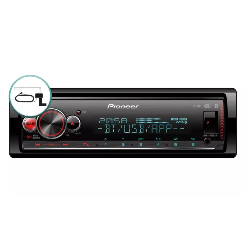 Auto-mediaspeler Pioneer MVH-S520DABAN 200 W Bluetooth zwart