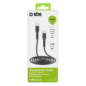 USB-C-naar-USB-C-kabel SBS Mobile TECABLETCC20K 1,5 m, USB 2.0, zwart
