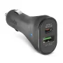 autolader SBS Mobile TECRPD25W — sigarettenaansteker, 12–24 V, 1×USB-A, 1×USB-C, snelopladen, zwart