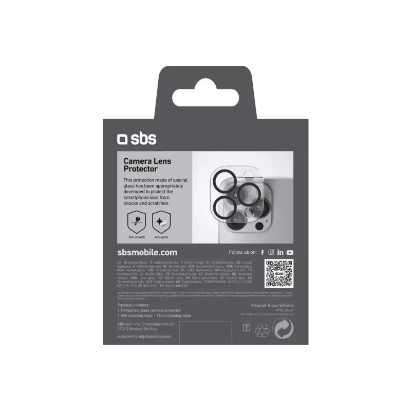 SBS TECAMGLIP16PK cameralensbeschermer voor iPhone 16 Pro/Pro Max