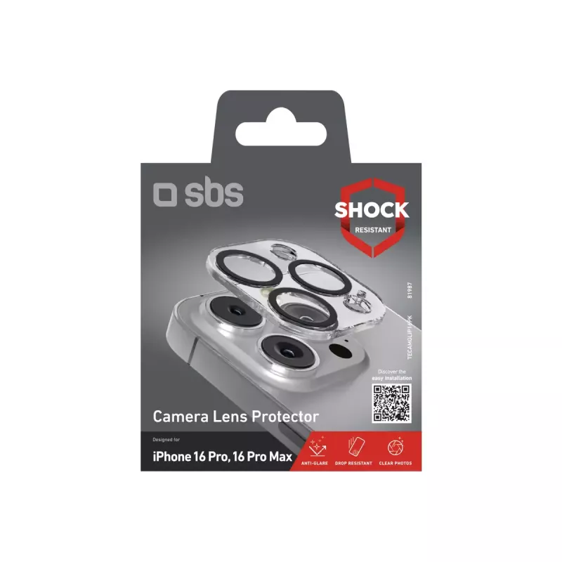 SBS TECAMGLIP16PK cameralensbeschermer voor iPhone 16 Pro/Pro Max