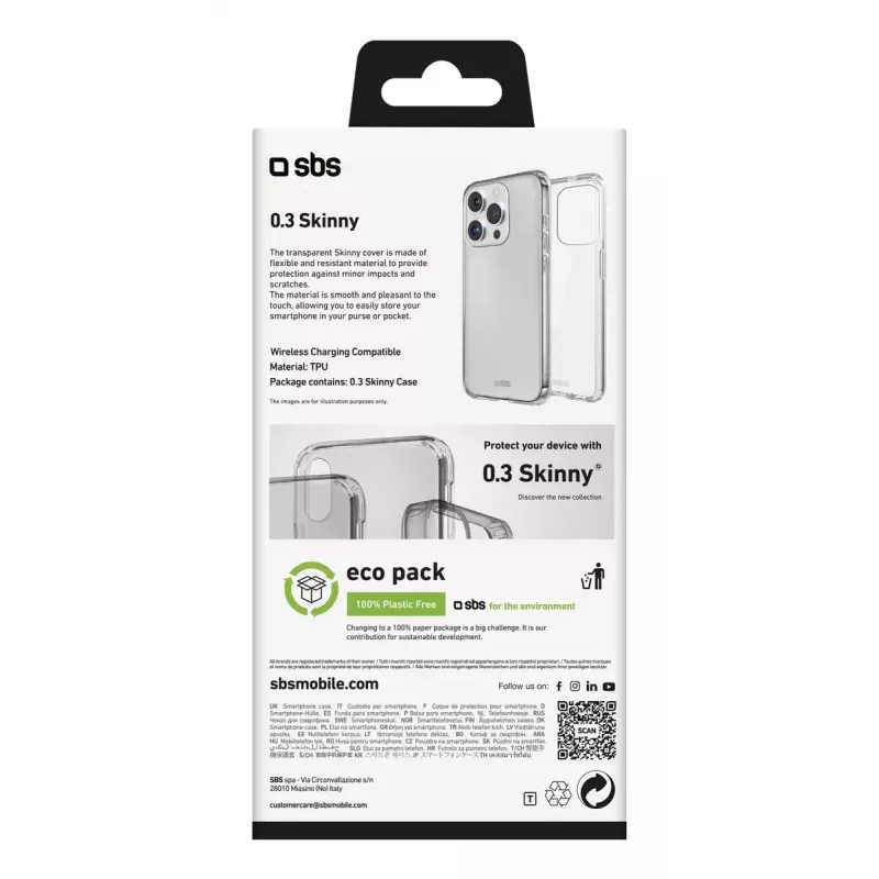telefoonhoesje SBS TESKINIP1661PT voor iPhone 16 Pro 16 cm transparant