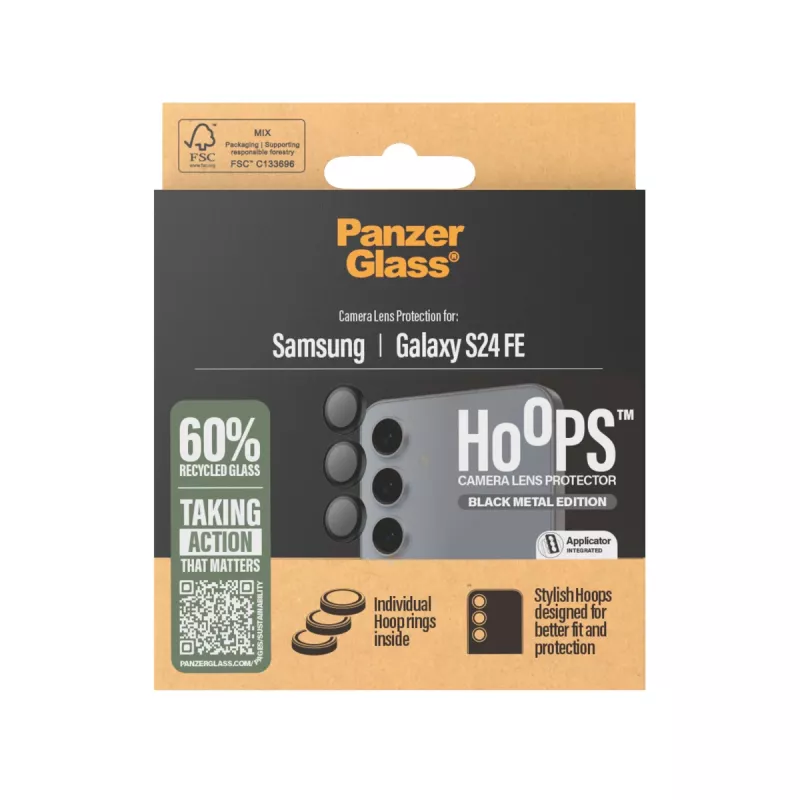 PanzerGlass ® Hoops® camera-lensbescherming zwart Samsung Galaxy S24 FE