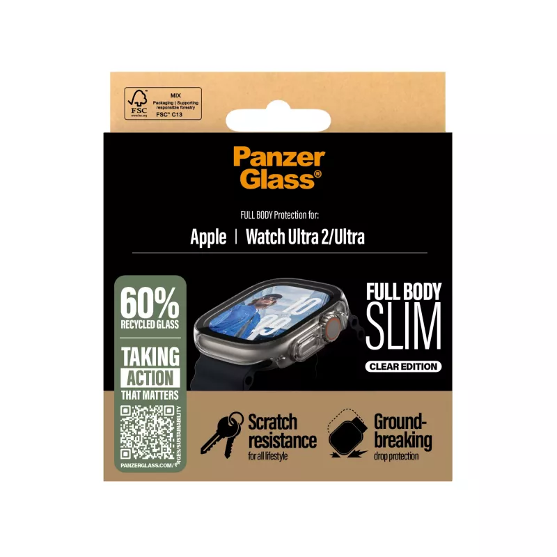 PanzerGlass® Case Full Body slank transparant Apple Watch Ultra 3 | Ultra 2 | Ultra | 49mm