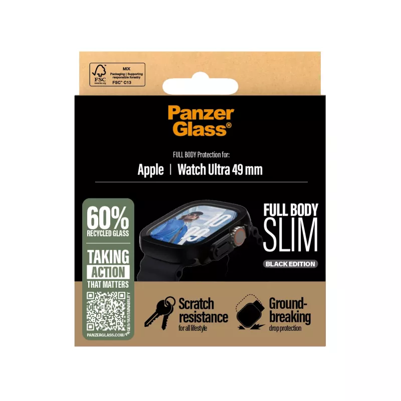 PanzerGlass ® Case Full Body slank zwart Apple Watch Ultra 3 | Ultra 2 | Ultra | 49 mm