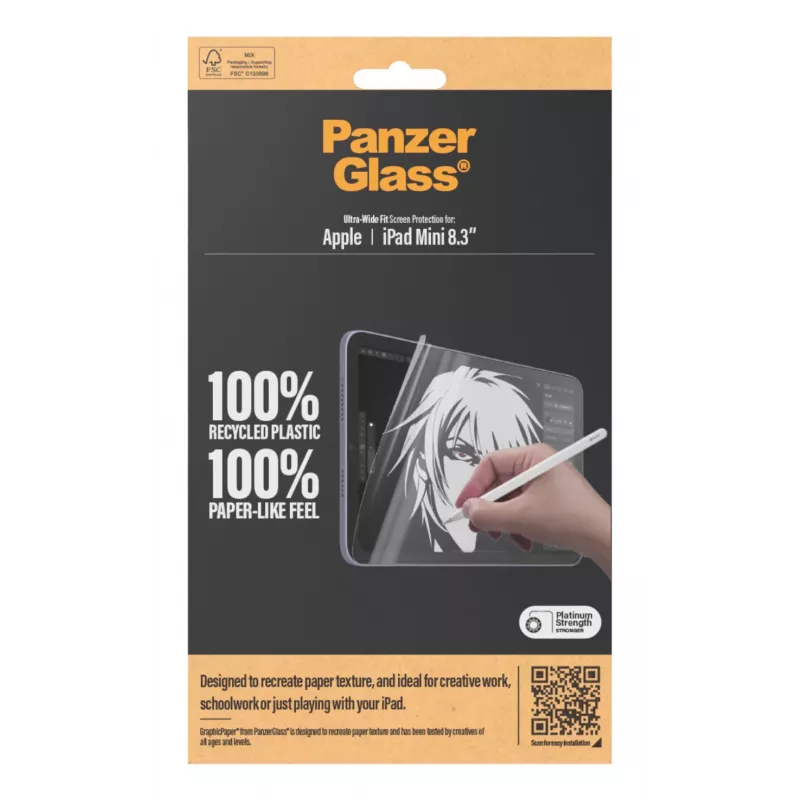 PanzerGlass ® GraphicPaper® schermbeschermingsglas iPad Mini 8.3'' (2021, 2024) | Ultra-Wide Fit