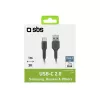 USB-kabel SBS Mobile TECABLETYC1KPOS — USB A naar USB C, USB 2.0, 1 m, zwart