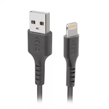 Lightning naar USB-A kabel SBS Mobile TECABLEUSBIP589K – 1 m, USB 2.0, zwart